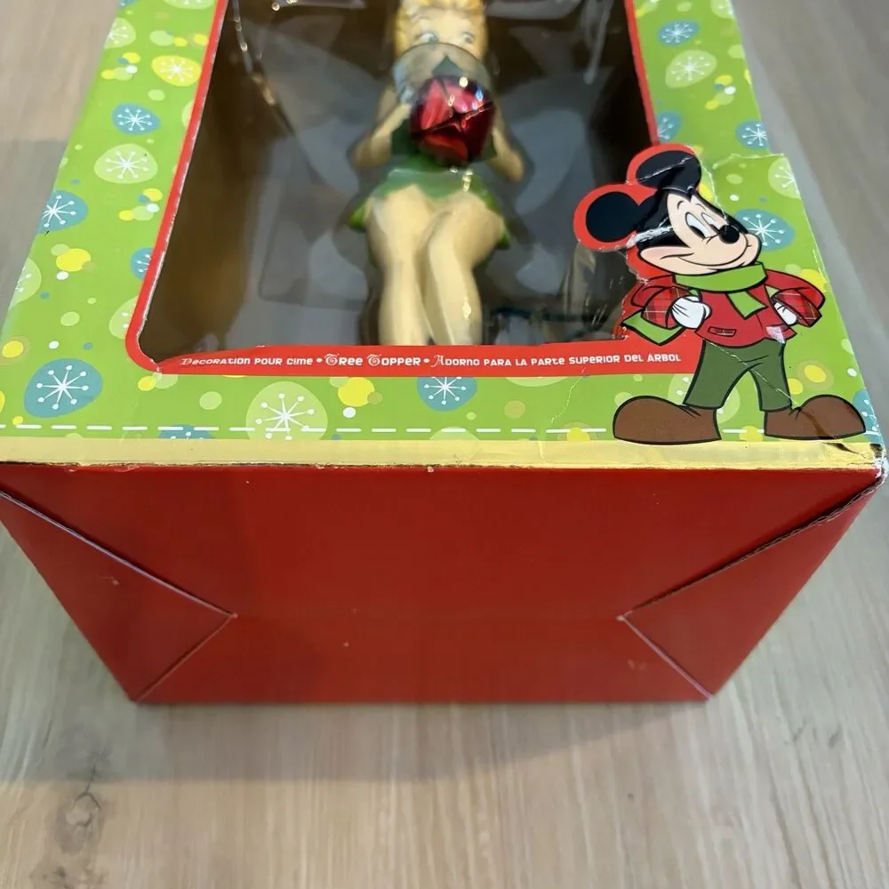 VTG Disney Store Tinkerbell Christmas Tree Topper Fiber Optic In Box RARE